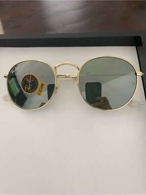 Ray-Ban Gold Frame Sunglasses with Grey Lenses